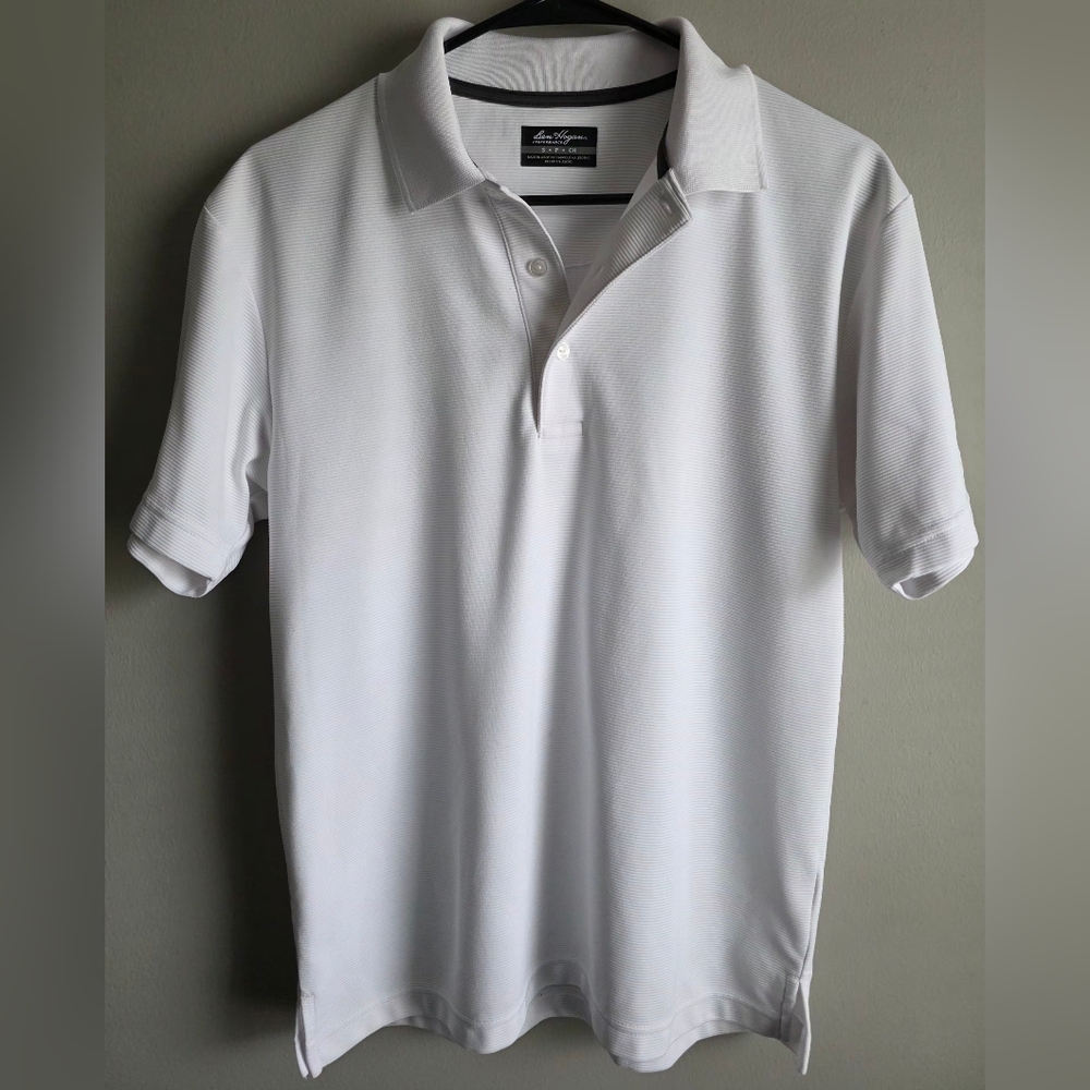 Ben Hogan Performance White Polo Shirt, Golf Athletic Short Sleeve, Size Small